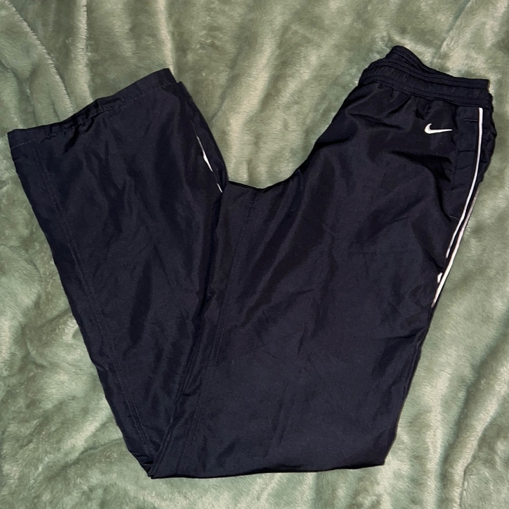 Nike straight leg pants, lightweight windbreaker type material, black/white, S